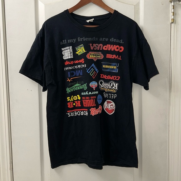 Vintage All My Friends Are Dead Graphic T-Shirt - Picture 1 of 3